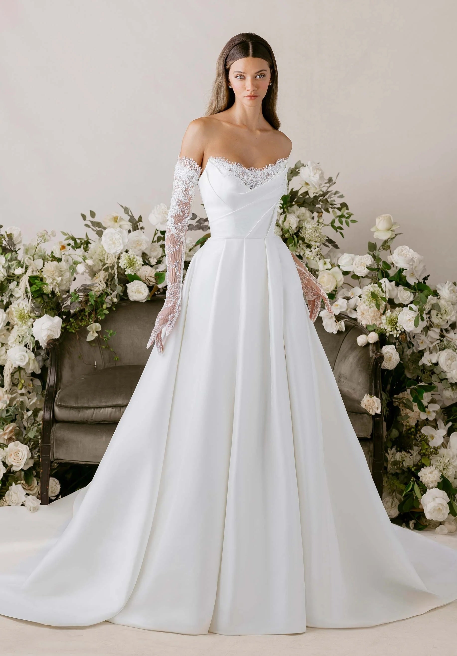 morilee off the shoulder wedding dress Morilee