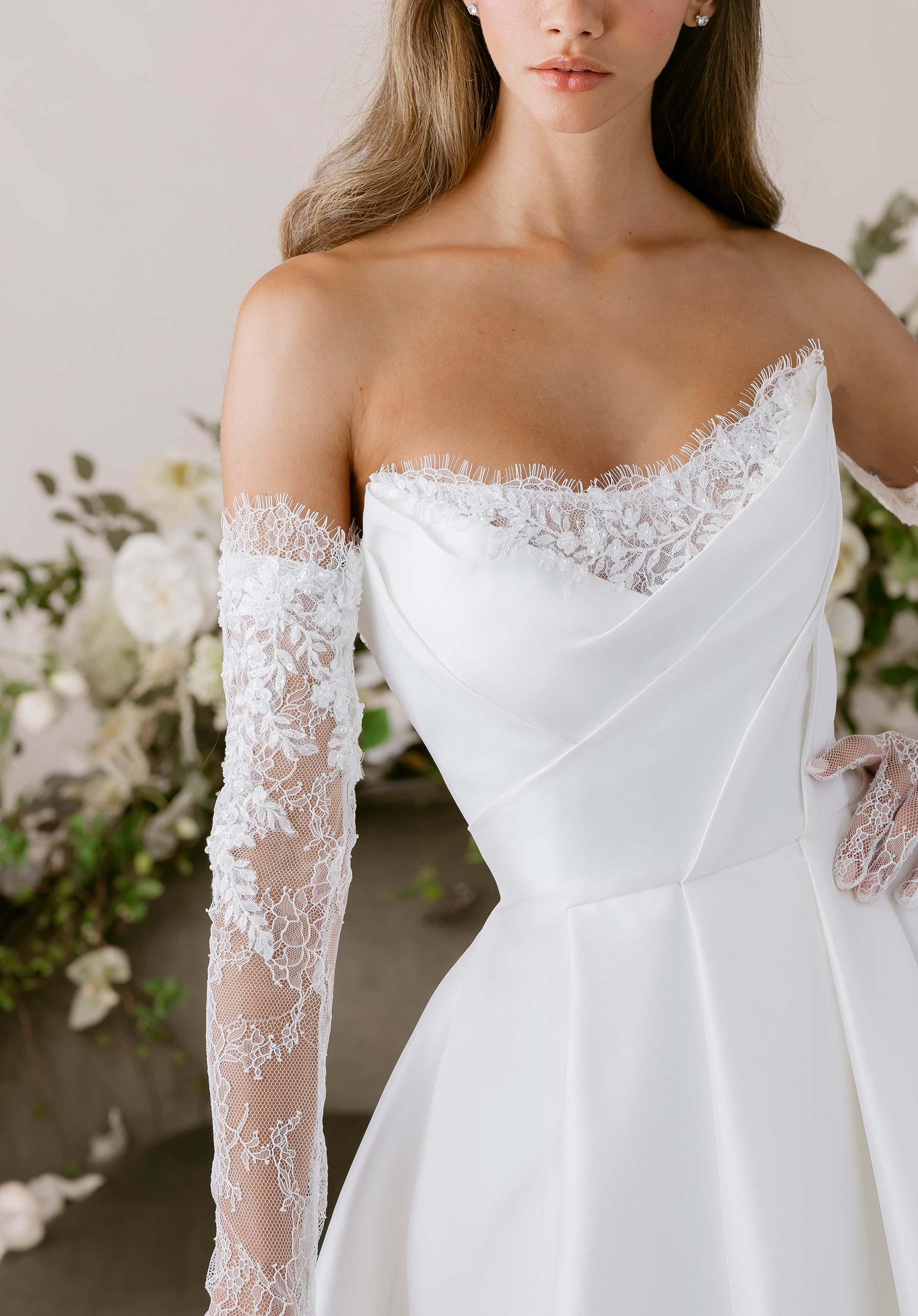 morilee off the shoulder wedding dress Morilee