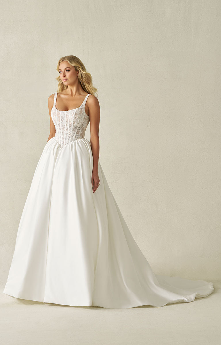 A1406 by Allure Bridal from Abella - Beaded Lace and Satin Ball Gown Wedding Dress